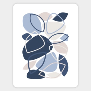 Blue, Grey, Mid Century Modern Abstract 23 Sticker